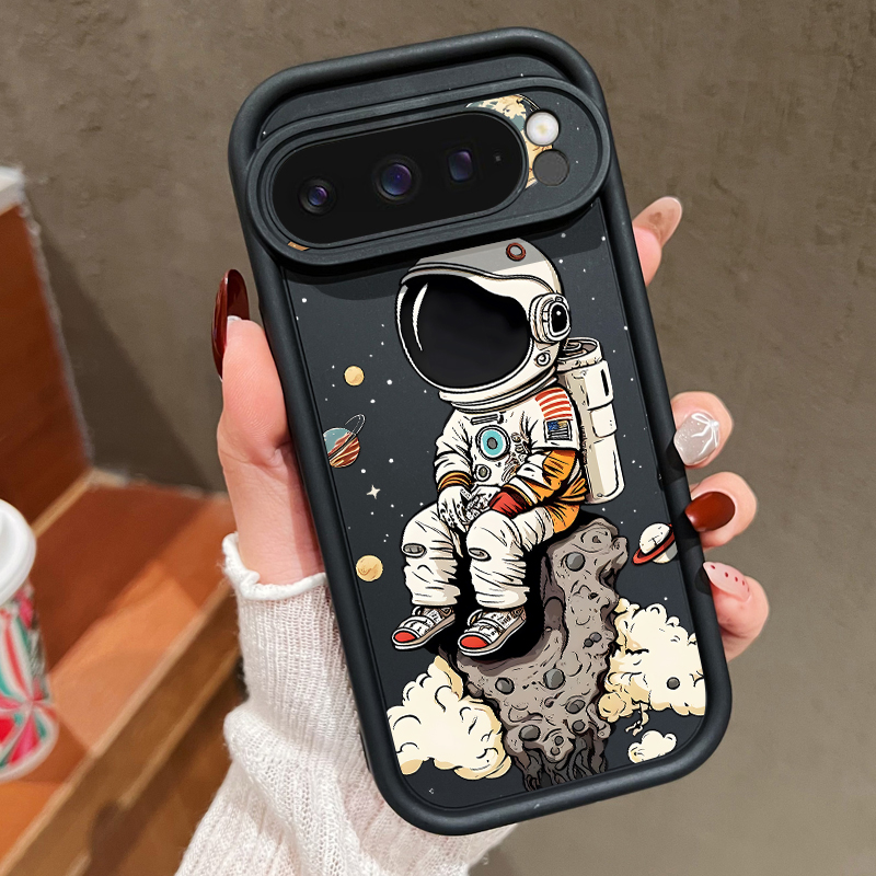 Google Pixel 9 - Cartoon Astronaut Print TPU Phone Case