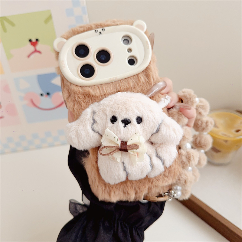 3D Cartoon Bowknot Puppy Warm  - đánh giá và giá Apple Iphone 15
