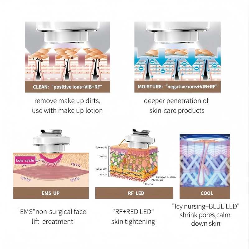 5 in 1 RF Facial Massager with - đánh giá và giá Galvanic Skin Sensor