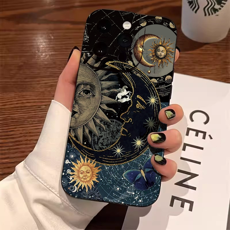 Aesthetic Sun Moon Print Phone - đánh giá và giá Samsung Galaxy A55