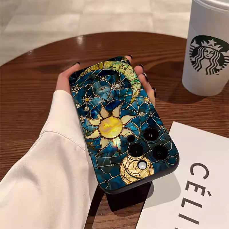 Aesthetic Sun Moon Print Phone - đánh giá và giá Samsung Galaxy A55