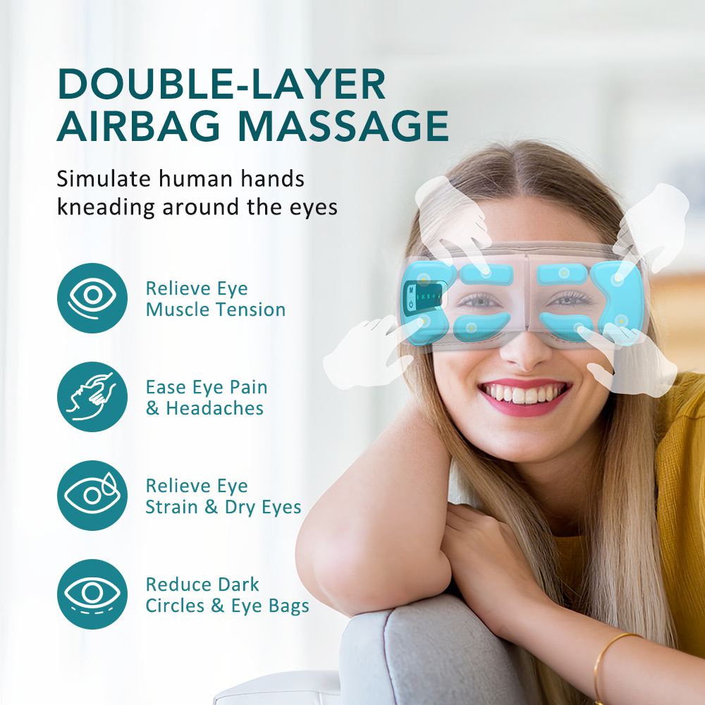 Foldable Eye Air Pressure Mass - đánh giá và giá Light Therapy Glasses